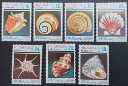 Coquillages Shells // Série Complète Neuve ** MNH ; Nicaragua YT 1509 + PA 1240/1245 (1988) Cote 8 € - Coquillages
