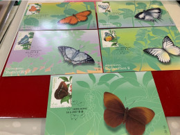 Hong Kong Stamp M Cards Butterflies 2007 5 Diff - Storia Postale