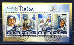 Togo 2016 Célébrités Mère Teresa (21) Yvert N° 5410 à 5413 Oblitérés Used - Togo (1960-...)
