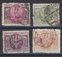 Pologne - République 1919  -  1939   Y & T N °  262  263  265  266  Oblitérés - Oblitérés