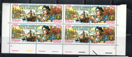 ITALIA REPUBBLICA ITALY REPUBLIC 1991 MANIFESTAZIONI COLOMBIANE COLUMBIAN EVENTS QUARTINA ANGOLO DI FOGLIO SERIE SET MNH - 1991-00:  Nuovi