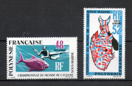 POLYNESIE  PA  N°  29 + 30   NEUFS SANS CHARNIERE COTE  107.00€   SPORT CHASSE SOUS MARINE - Unused Stamps