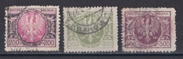 Pologne - République  1919  -  1939   Y & T N °  262   263   265  Oblitérés - Gebruikt