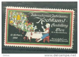 Werbemarke Cinderella Poster Stamp Kochkunst Ausstellung Wien 1912 #217 - Cinderellas