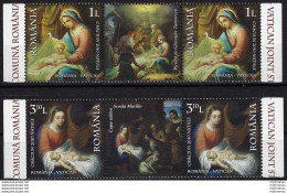 2010 Romania Natale Congiunto Con Vaticano 1 Trittico MNH - Ganze Jahrgänge