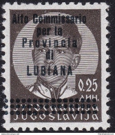 1941 LUBIANA, N. 61 25p. Bruno Nerastro MNH/** Certificato Raybaudi RARO - Sonstige & Ohne Zuordnung