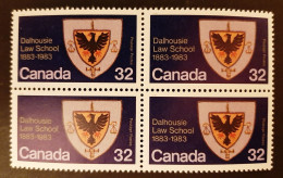 Canada 1983 MNH Sc #1003**  4 X 32c Block, Dalhousie Law School - Unused Stamps