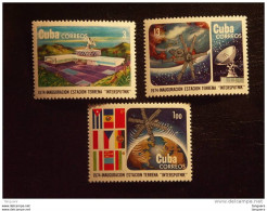 Cuba 1974 Inauguration De La Station Terrestre Interspoutnik Yv 1817-1819  MNH ** - Unused Stamps