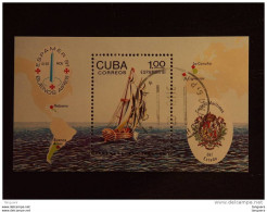 Cuba 1981 EXPO Espamer '81 Voilier Des Couriers Maritimes De L'état 1764 Yv BF 69 O - Hojas Y Bloques