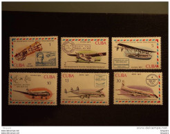 Cuba 1977 Anniversaire De La Révolution Avions Vliegtuigen Yv 2026-2029 + LP PA 265-266 MNH ** - Unused Stamps