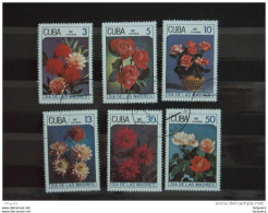 Cuba 1987 Fleurs Diverses Dahlias Roses Yv 2762-2767 O - Usati