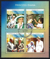 Salomon 2015 Célébrités Lady Diana (7) Yvert N° 2941 à 2944 Oblitérés Used - Isole Salomone (1978-...)