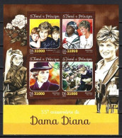 Saint Thomas Et Prince 2016 Célébrités Lady Diana (8) Yvert N° 5219 à 5222 Oblitérés Used - São Tomé Und Príncipe