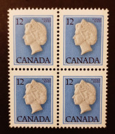 Canada 1977 MNH Sc #713**  4 X 12c Block, Queen Elizabeth - Ongebruikt