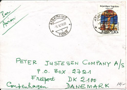 Togo Cover Sent Air Mail To Denmark Atakpame 9-9-1988 Single Franked - Togo (1960-...)