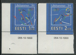 Estonia:Unused Stamps Serie Lillehammer Olympic Games, 1994, MNH, Corners - Inverno1994: Lillehammer