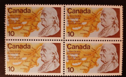 Canada 1976 MNH Sc #691**  4 X 10c Block, US Bicentennial - Neufs