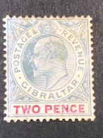 SG 48. 2d Grey Green And Carmine MH* Toning On Gum - Gibraltar