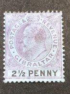 SG 49  2 1/2d Dull Purple On Blue MH* Toning On Gum - Gibraltar