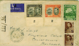 GRENADA 1943 KGVI WW2 Censored Cover ISS/36 To Christ Church Barbados - Grenada (...-1974)