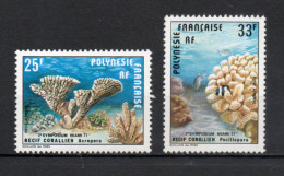 POLYNESIE  PA  N°  121 + 122   NEUFS SANS CHARNIERE COTE  5.30€    CORAUX ANIMAUX FAUNE - Neufs