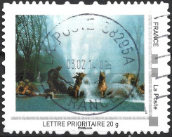 Montimbramoi Fontaine Du Bassin Du Char D'Apollon Du Château De Versailles - Lettre Prioritaire - Timbre Sur Support - Used Stamps