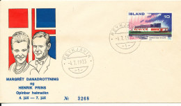 Iceland Cover Queen Margrethe II & Prins Henrik Visit Iceland Reykjavik 4-7-1973 With Cachet - Cartas & Documentos