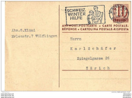 103 - 36 - Entier Postal Avec Oblit Mécanique "Schweiz Winter Hilfe 1947" - Entiers Postaux