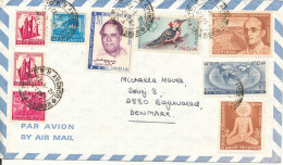 India Air Mail Cover Sent To Denmark 12-4-1972 With More Topic Stamps - Airmail