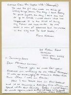 Fiona Kidman - New Zealand Writer - Signed Card + Signed Handwritten Extract - Ecrivains