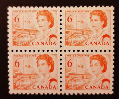 Canada 1967 MNH Sc #459**  4 X 6c Block, Queen Elizabeth, Centennial - Ungebraucht