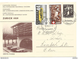 103 - 75 - Entier Postal "Expo Nationale 39 - "Grottio Ticinese" - Oblit Spéciale Zürich 1939 - Entiers Postaux