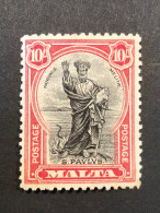 SG 172.    10s Black And Carmine MNH** - Malte (...-1964)