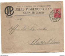 103 - 32 - Entier Postal Privé "Jules Perrenoud Cernier 1913" - Léger Pli - Entiers Postaux