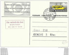 103 - 87 - Entier Postal Avec Oblit Spéciale "Fête Cantonale De Chant Monthey 1946" - Marcophilie