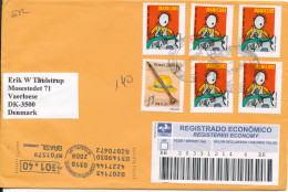 Brazil Registered Cover Sent To Denmark 3-10-2008 - Covers & Documents