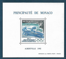Monaco  Bloc 17**, J.O D'Albertville, Bobsleigh à Deux. Cote 140€ - Wintersport (Sonstige)