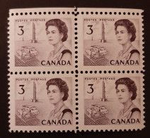 Canada 1967 MNH Sc #456**  4 X 3c Block, Queen Elizabeth, Centennial - Unused Stamps