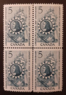 Canada 1966 MNH Sc #446**  4 X 5c Block, De La Salle - Nuovi