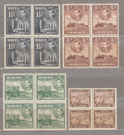 MALTA 1943 Definitives Blocks MNH (**) Stamps #33809 - Malta (...-1964)