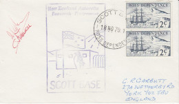 Ross Dependency New Zealand Antarctic Research Programme 2 Signatures  Ca Scott Base 18 NOV 1970 (SO188) - Estaciones Científicas