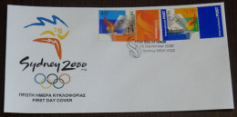 Australia-Greece 2000 Joint Issue For Olympic Games FDC VF - Primo Giorno D'emissione (FDC)