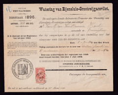 DDFF 813 -- Document WATERING Eyensluis-Grootreygarsvliet  - TP Fine Barbe BRUGES 1896 - Pour Van Moere Te EERNEGHEM - Franchise