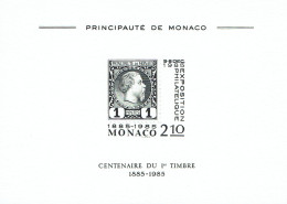 Centenaire Du 1er Timbre Monaco 1885-1985 Gravure Offerte Aux Abonnés Et Invitation - Otros & Sin Clasificación