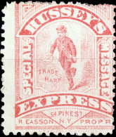 ÉTATS-UNIS / USA - Local Posts - HUSSEY'S POST, NY - 1880 Sc.87L75 Type II, Red, Glazed Surface - No Gum - Lokalausgaben