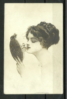 POLAND Polska Ca. 1915 Old Post Card Carte Postale Lady With A Mirror Make Up Frau Mit Spiegel - Otros & Sin Clasificación