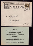 DDFF 814 -- IMPRIME (+ Contenu 3 Documents) TP Cérès ISEGHEM 1935 - Kindermeel FORTIOR - Fabriek Te EMELGEM - 1932 Cérès Et Mercure