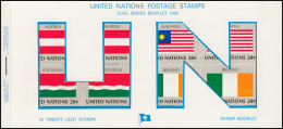 UNO New York AIDIP-Edition Flaggen-Markenheftchen 1982 Nummer 3B (weiß) **  - Markenheftchen