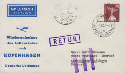 Berlin PU 19/11 Lufthansa Wiederaufnahme Luftverkehr Kopenhagen, BERLIN 7.10.57 - Primeros Vuelos