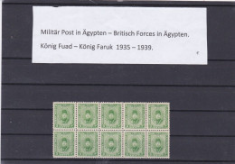 ÄGYPTEN - EGYPT - MILITÄRPOST - BRITISCH FORCES IN ÄGYPTEN - KÖNIG FARUK  1935 - MNH - Unused Stamps